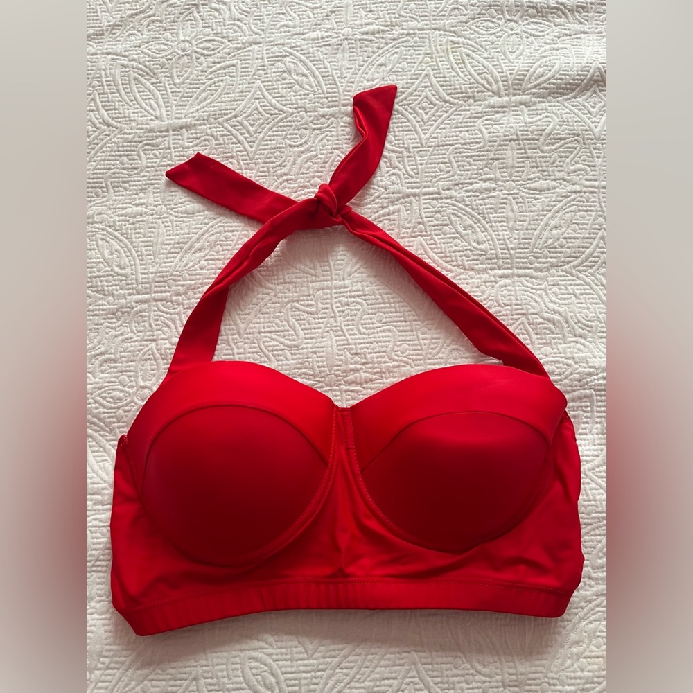 Women’s bikini top bright red cherry cat brand XXL